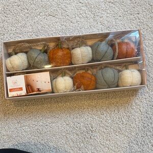 Felt Pumpkin Garland - White, Gray & Orange Home Accent